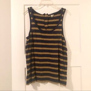 Green and navy striped J. Crew tank